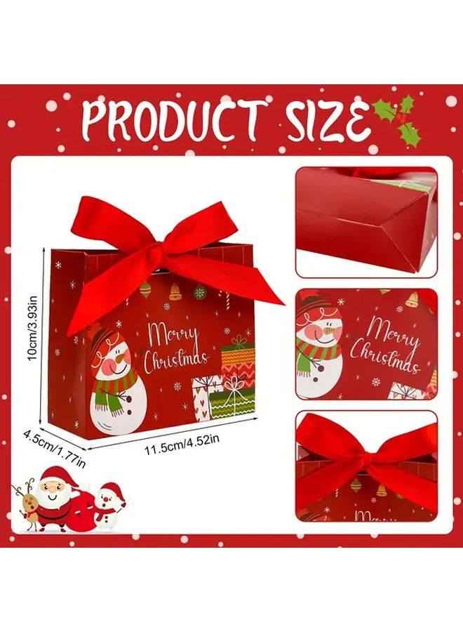 Christmas Gift Bags 15pcs Blue 4.53x3.94x1.77 Inch Foil Party Boxes with Ribbon - Image 3